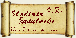 Vladimir Radulaški vizit kartica